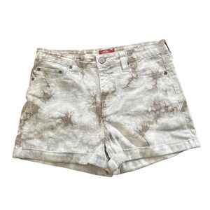 Dickies White Carpenter Tie Tye Casual Relaxed Rolled Hem Jean Denim  Shorts